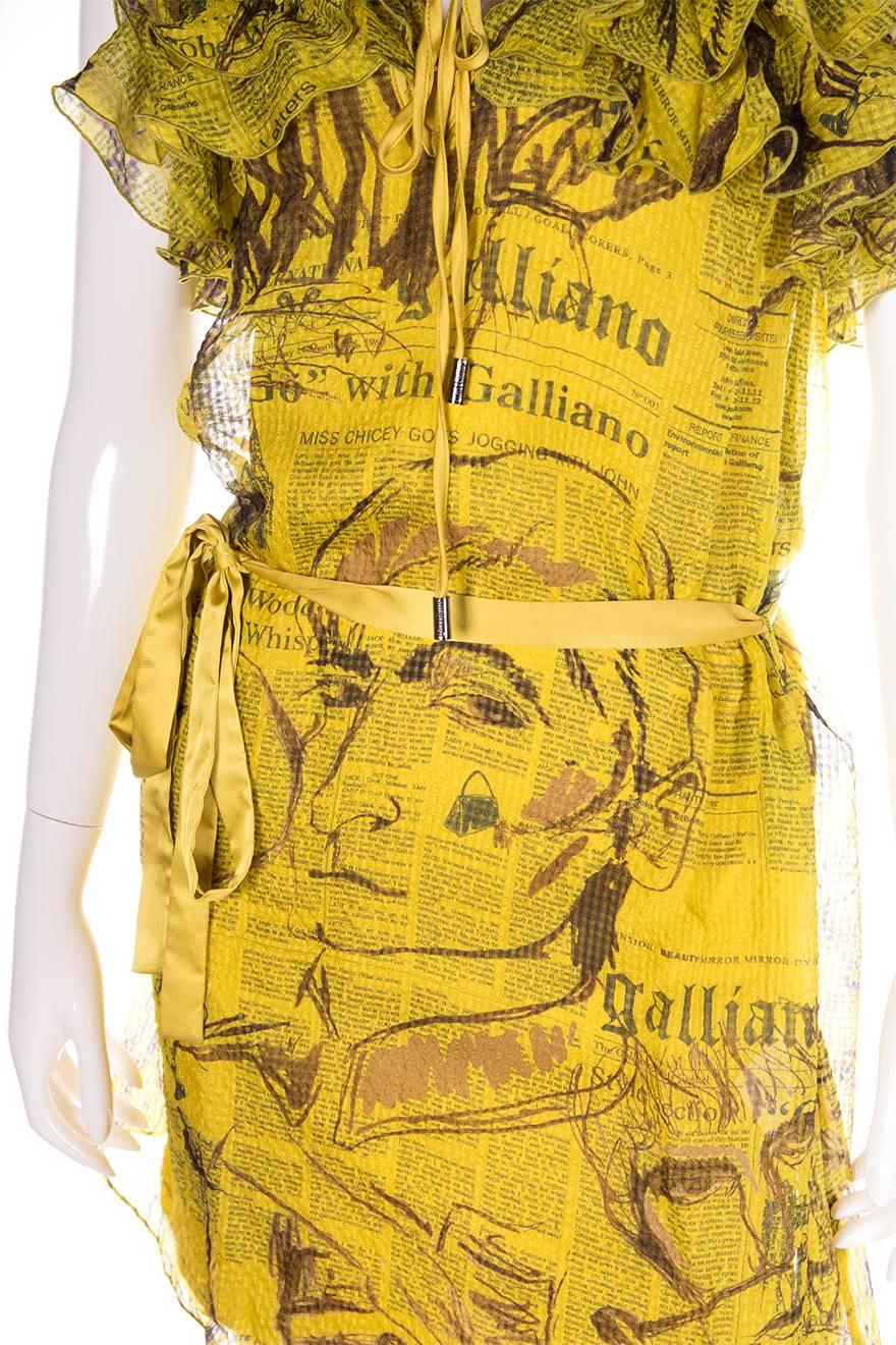 John Galliano Newspaper Print Dress In Excellent Condition In Brunswick West, Victoria