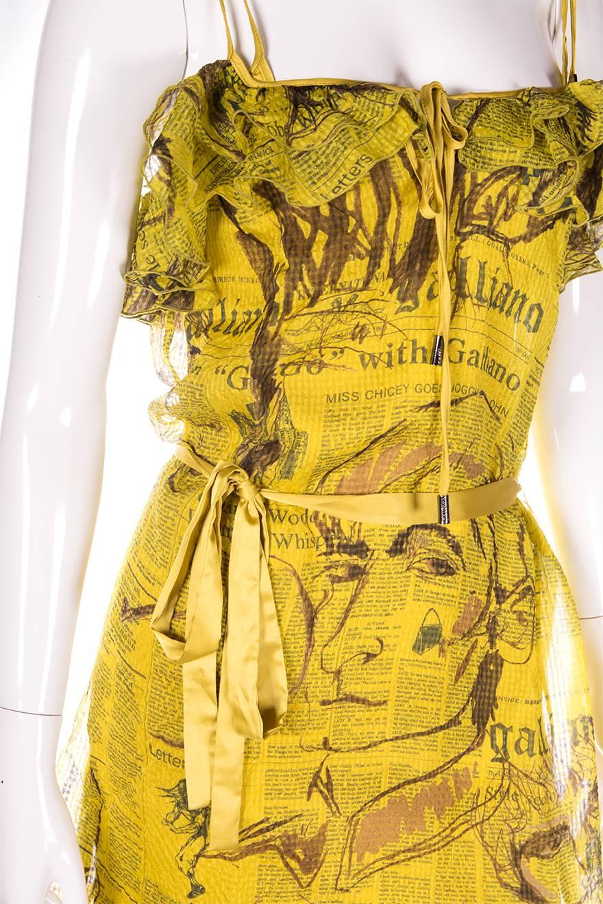 Women's John Galliano Newspaper Print Dress