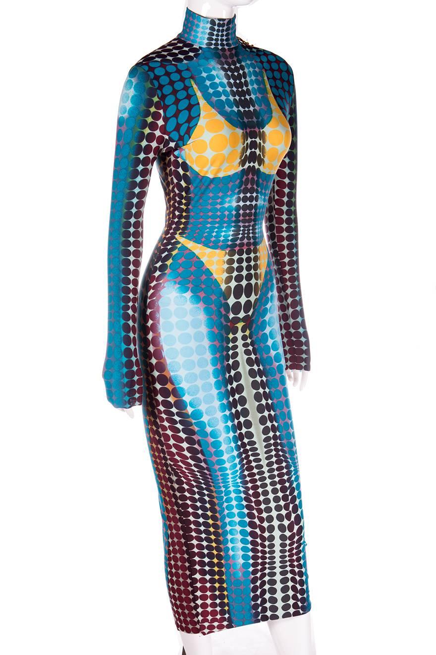 Jean Paul Gaultier 1996 Cyberbaba Op Art Dress In Excellent Condition In Brunswick West, Victoria