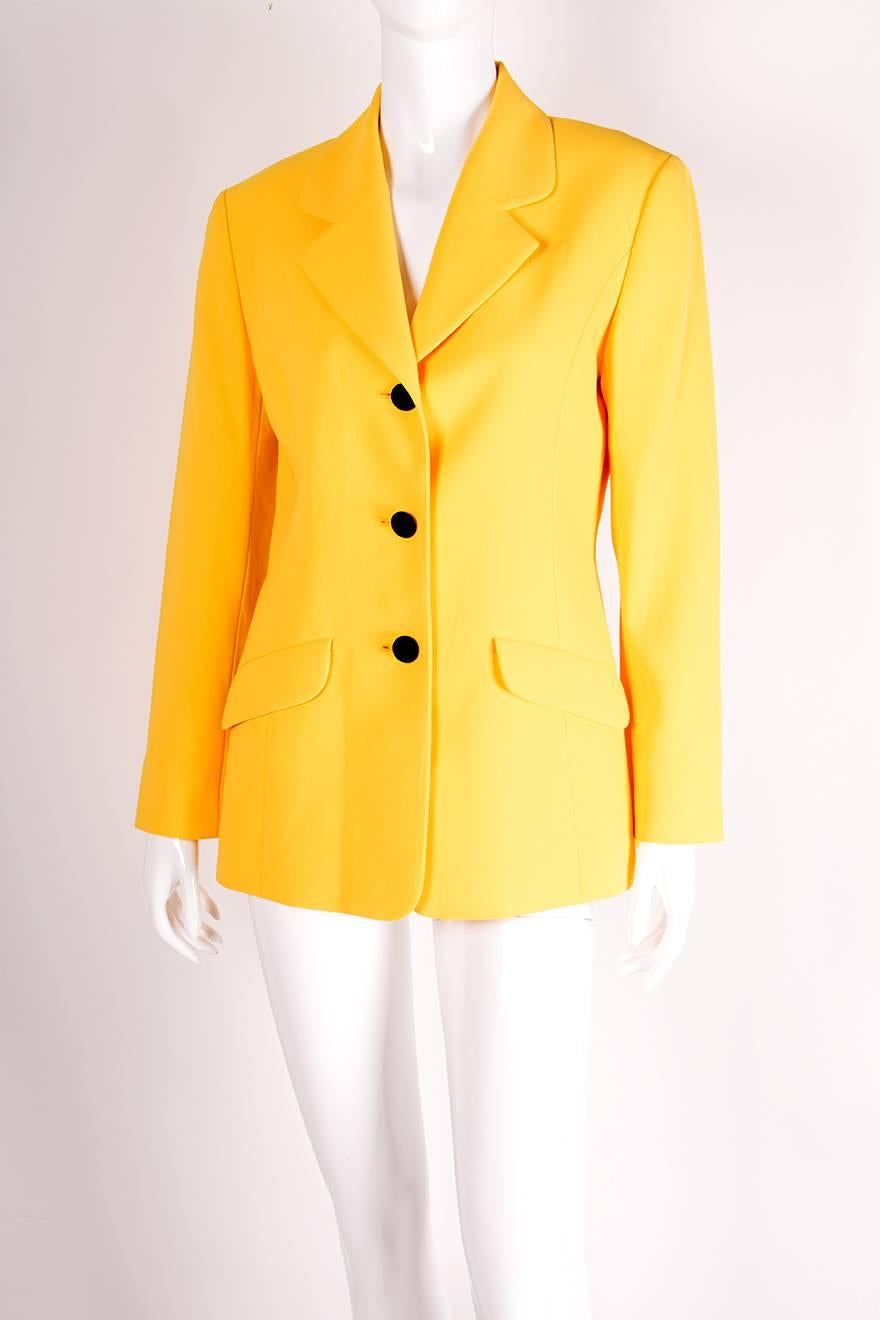 Yellow Moschino Iconic Smiley Face Blazer