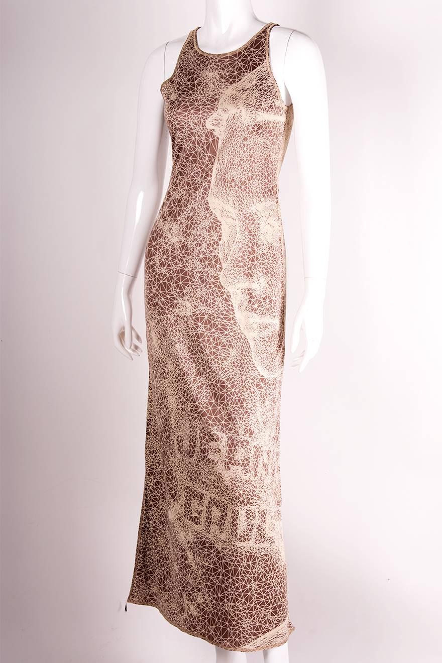 Jean Paul Gaultier 3D Mesh Face Print Dress For Sale 1