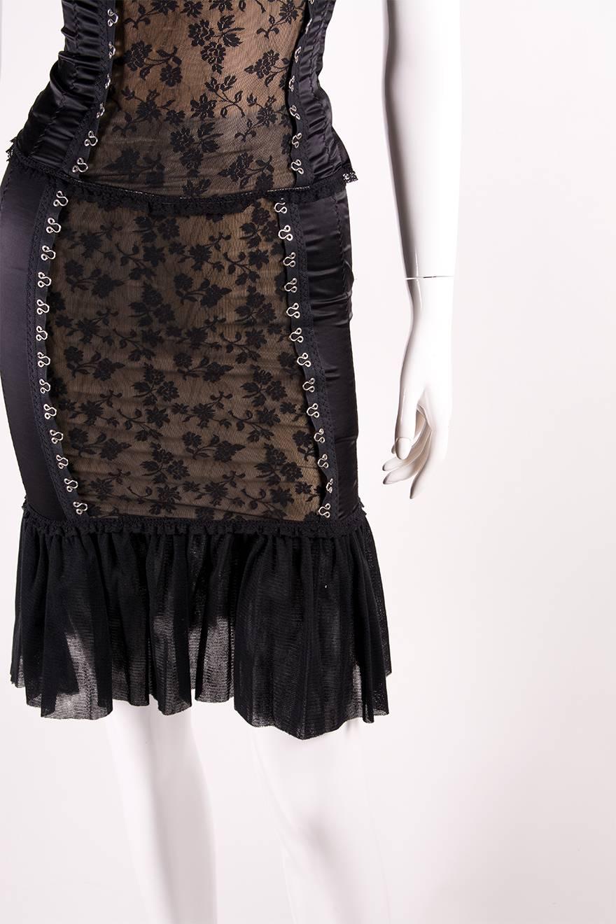 Moschino Satin Lace Corset and Skirt Set In Excellent Condition In Brunswick West, Victoria