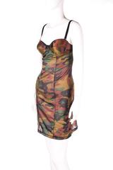 Jean Paul Gaultier Camouflage Army Print Bustier Corset Dress