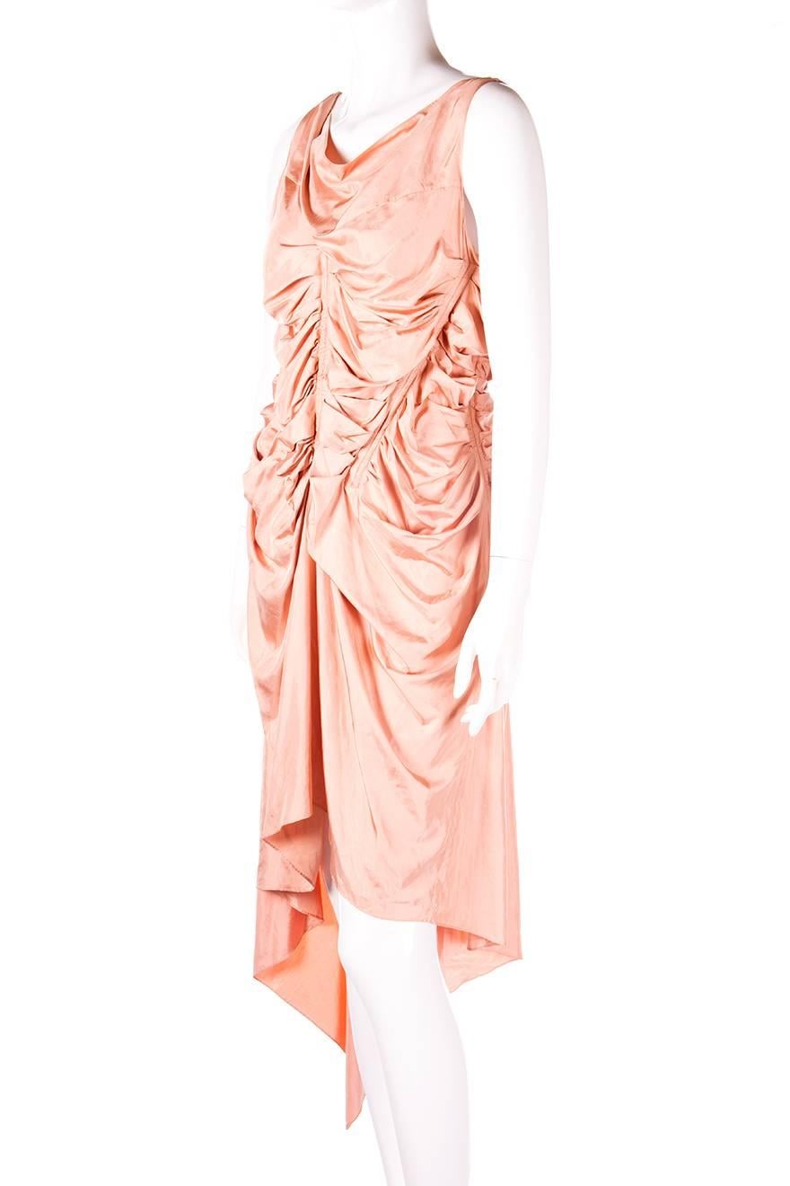 Women's Jean Paul Gaultier Draped Ruched Corset Dress with Asymmetrical Hem