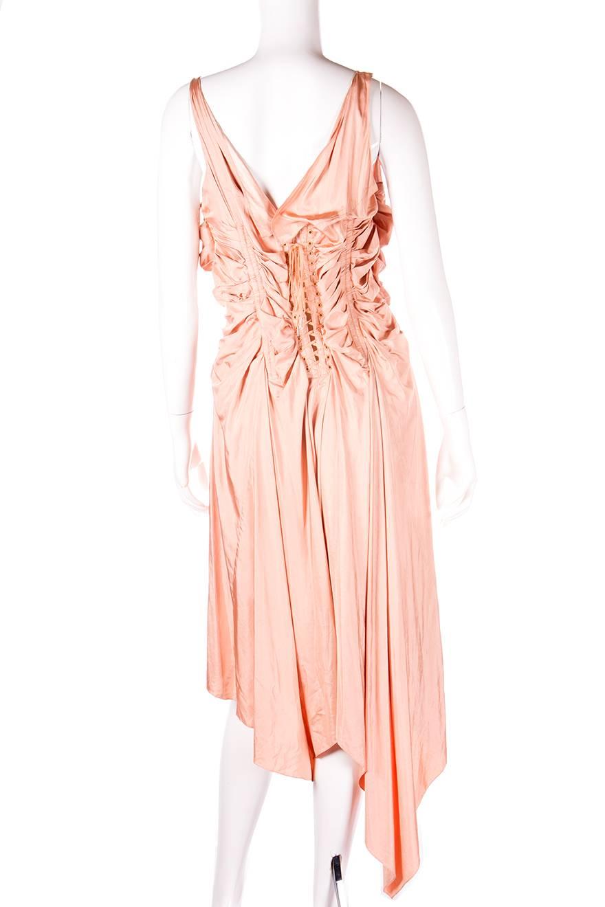 Jean Paul Gaultier Draped Ruched Corset Dress with Asymmetrical Hem In Excellent Condition In Brunswick West, Victoria