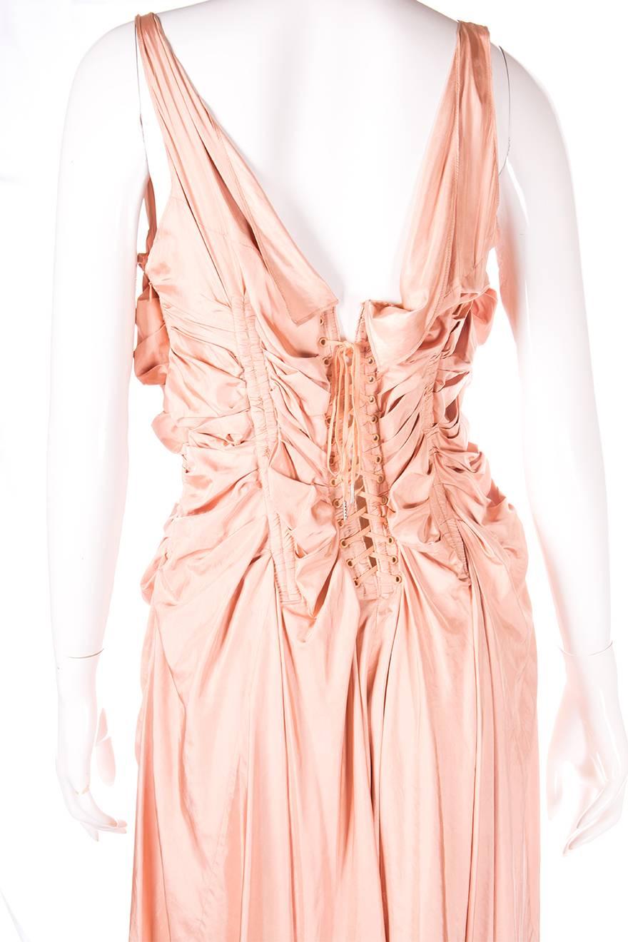 Jean Paul Gaultier Draped Ruched Corset Dress with Asymmetrical Hem 1