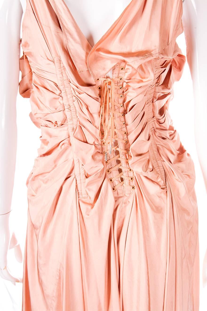 Jean Paul Gaultier Draped Ruched Corset Dress with Asymmetrical Hem 3