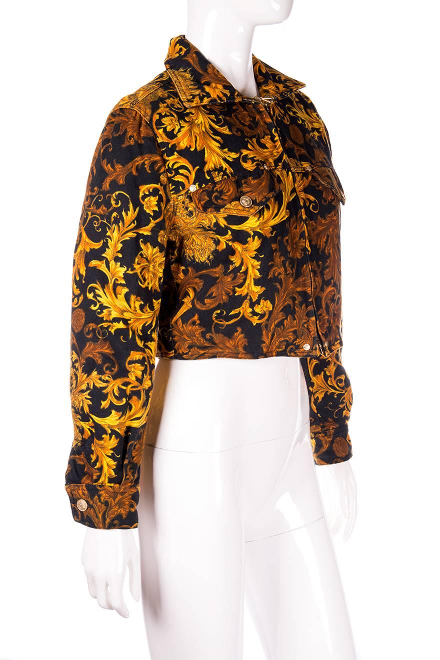 Versace Jeans CoutureBaroque Print Medusa Jacket In Excellent Condition In Brunswick West, Victoria