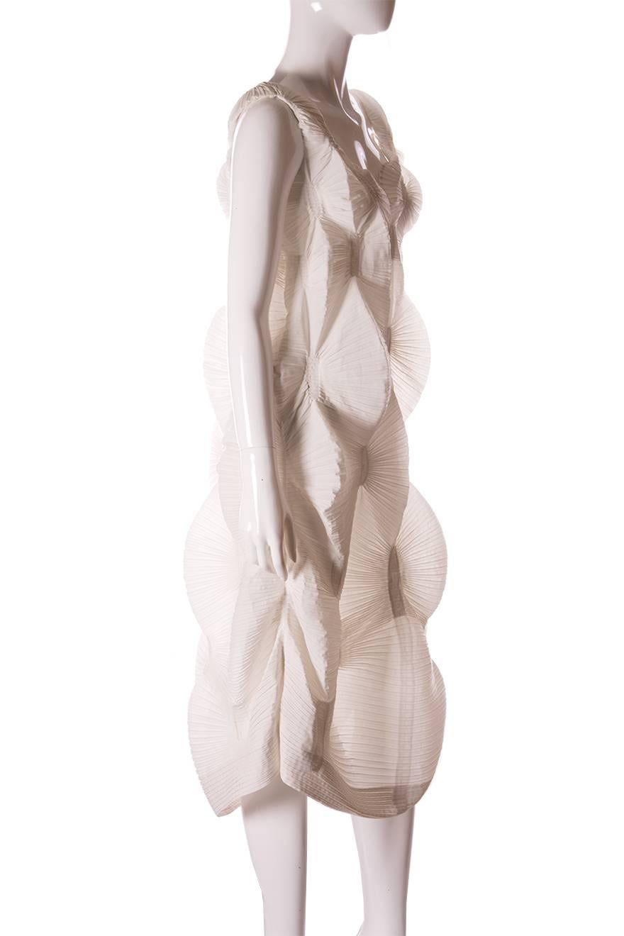 Issey Miyake Origami Pleated Sculptural Dress In Good Condition In Brunswick West, Victoria
