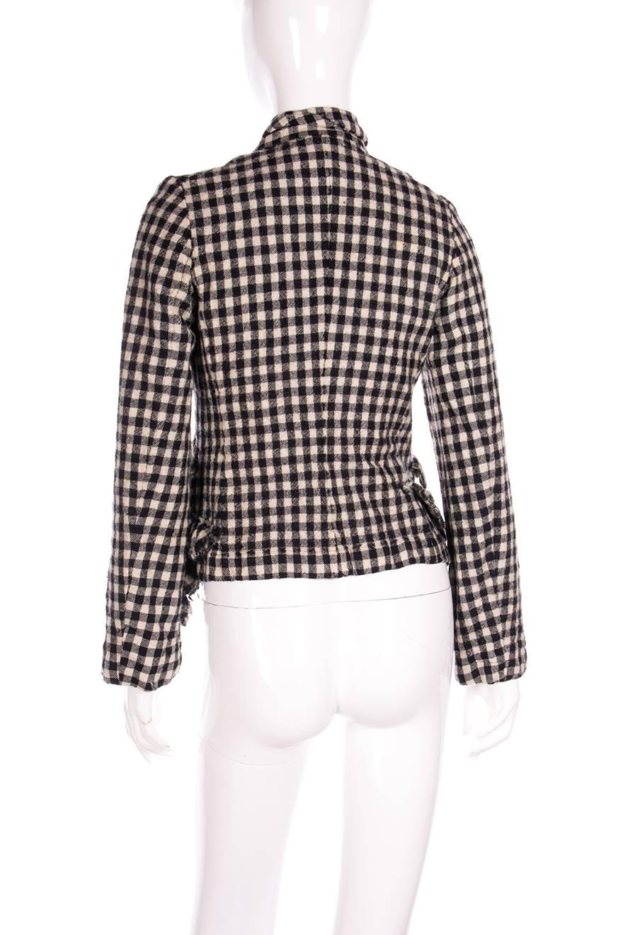 Comme Des Garcons Houndstooth Deconstructed Tartan Jacket In Excellent Condition In Brunswick West, Victoria
