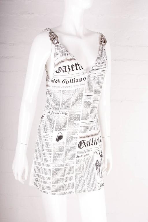 John Galliano Iconic Newspaper Print Dress at 1stDibs