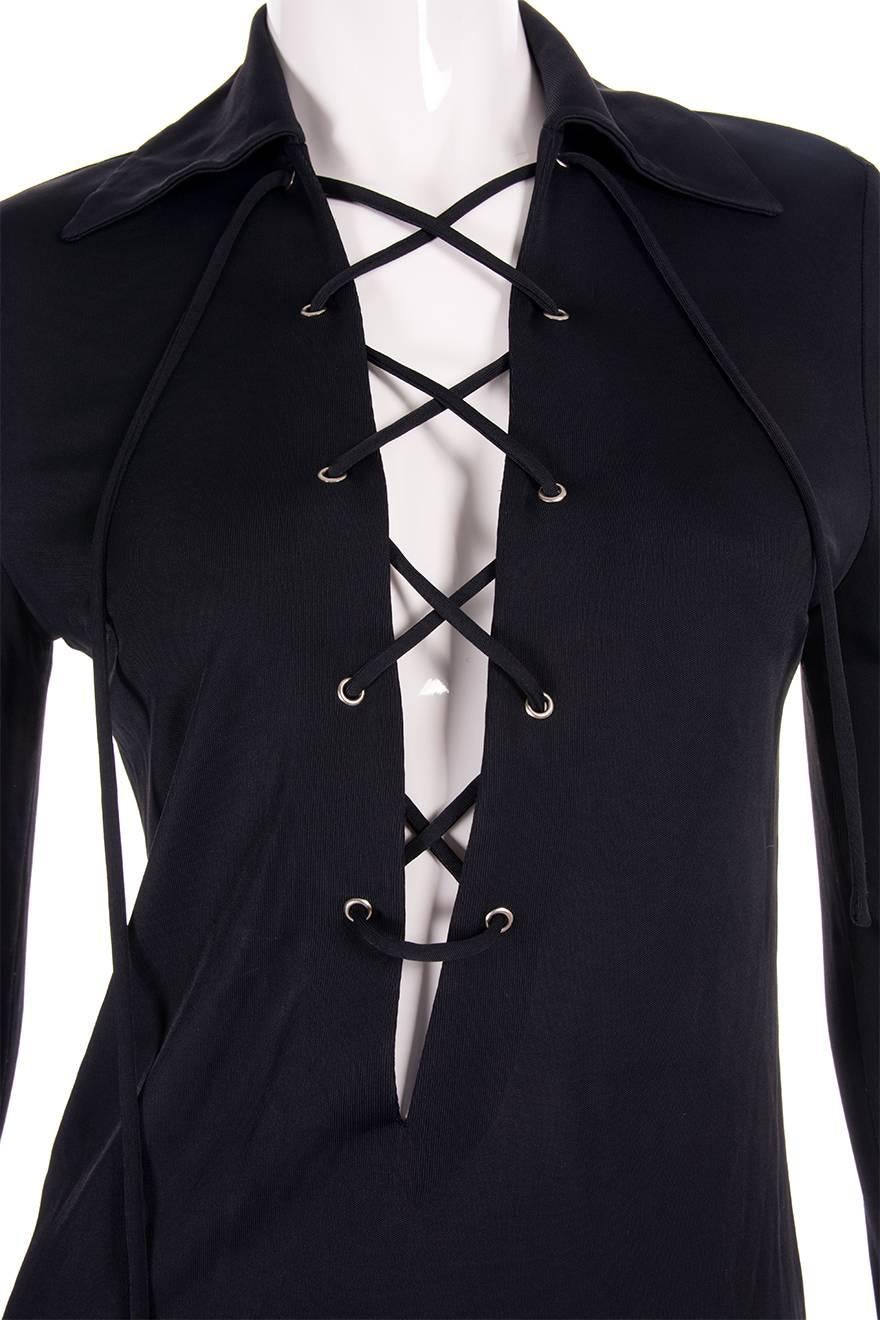 Women's Tom Ford for Gucci Plunging Lace Up Tunic Top or Dress