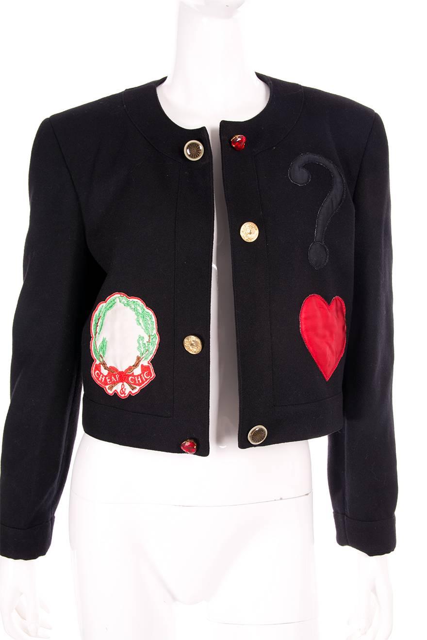 Women's Moschino Cheap and Chic Applique Jacket For Sale