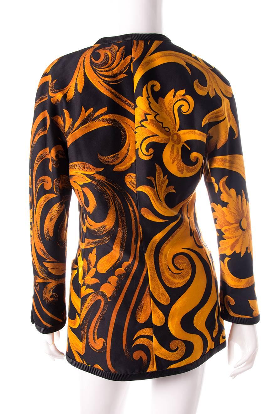 Gianni Versace Iconic 1991 Baroque Print Jacket In Excellent Condition In Brunswick West, Victoria