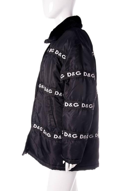 Dolce and Gabanna D&G 90s Logo Puffer Jacket at 1stDibs