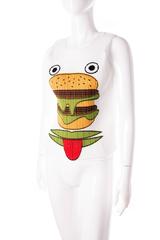 Issey Miyake Pleats Please Hamburger Print Top