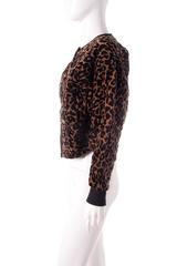 Sonia Rykiel 80s Leopard Animal Print Quilted Jacket