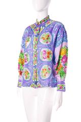 Gianni Versace Rare Silk Floral Lace Cutwork Baroque Shirt