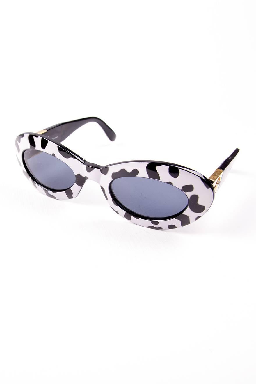 Women's Gianni Versace Medusa Head Cow Print Sunglasses
