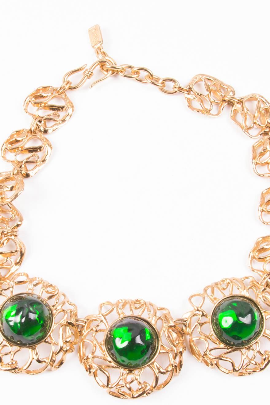 Women's Yves Saint Laurent Glass 80s Necklace For Sale