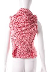 Comme Des Garcons Draped Red Gingham Junya Watanabe Top AD2008