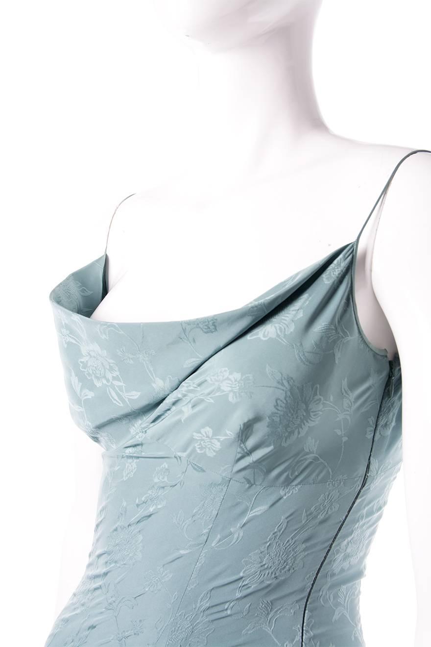 Gray John Galliano Floral Damask Slip Dress