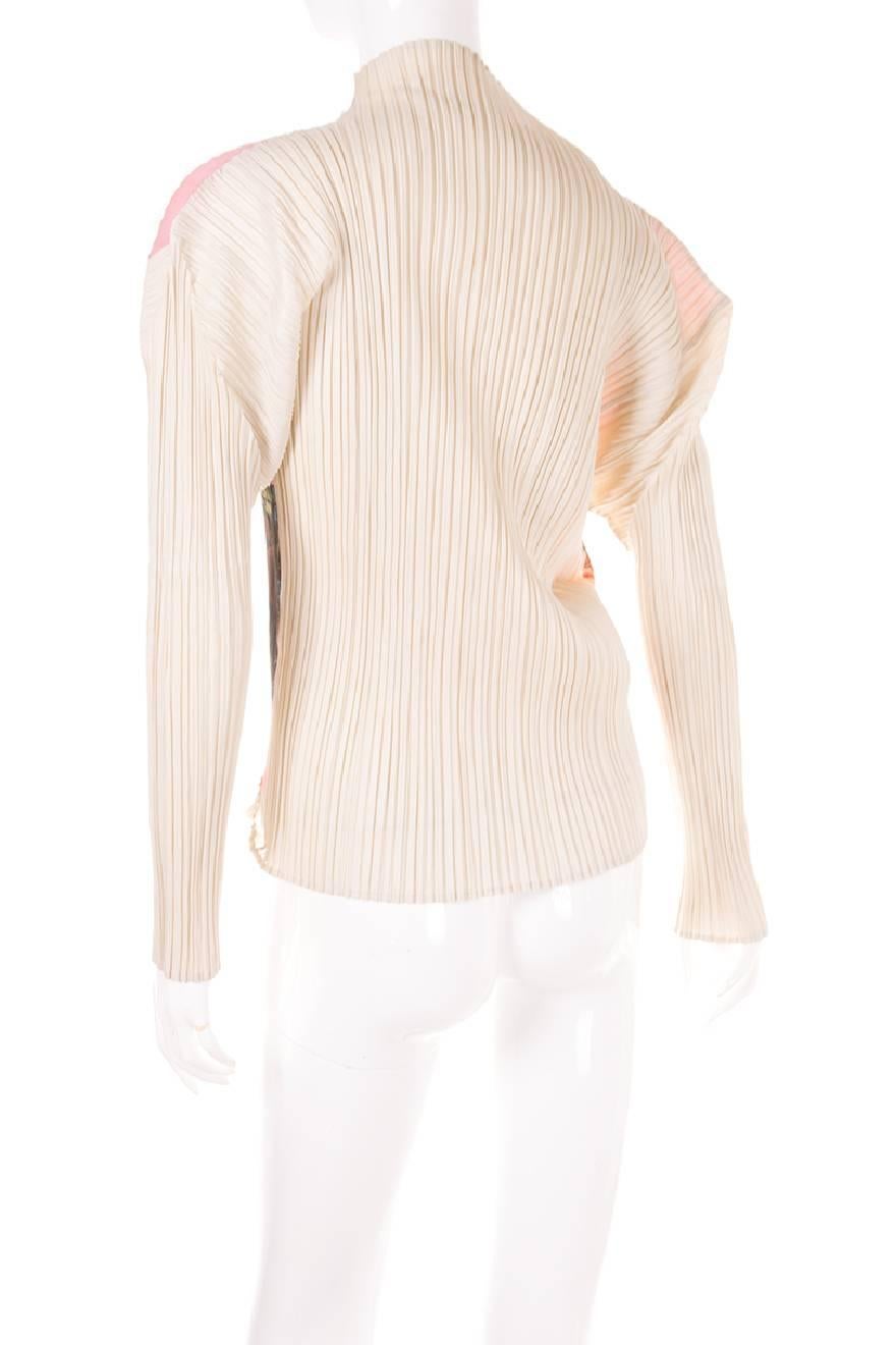 Pink Issey Miyake Pleats Please Fruit Print Top For Sale