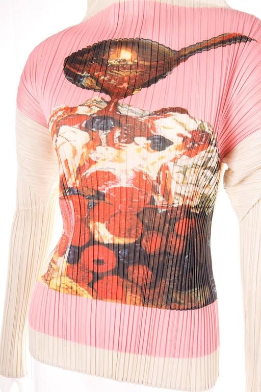 Issey Miyake Pleats Please Fruit Print Top For Sale at 1stDibs