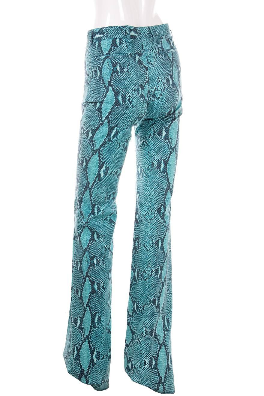 Tom Ford Gucci Python Print Flare Pants In Excellent Condition In Brunswick West, Victoria