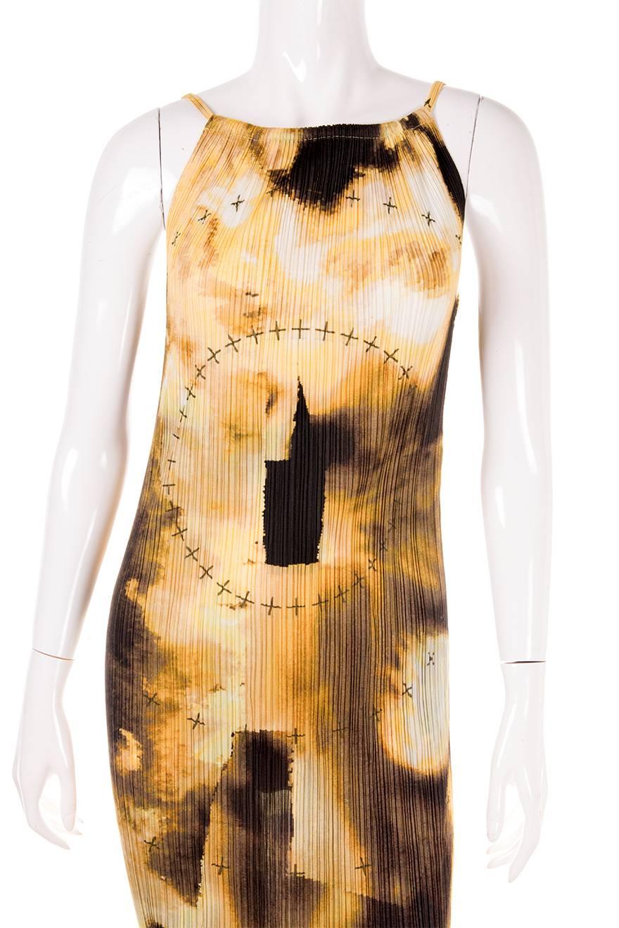 Women's Issey Miyake Pleats Please Printed Dress For Sale