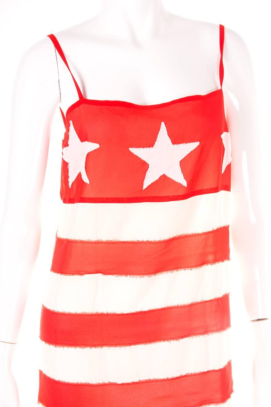 Red Comme Des Garcons Junya Watanabe Stars and Stripes Dress For Sale