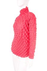 Vintage Issey Miyake Pink Sculptural Turtleneck Top
