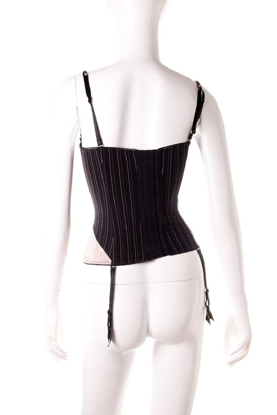 Black John Galliano Newspaper Print Corset