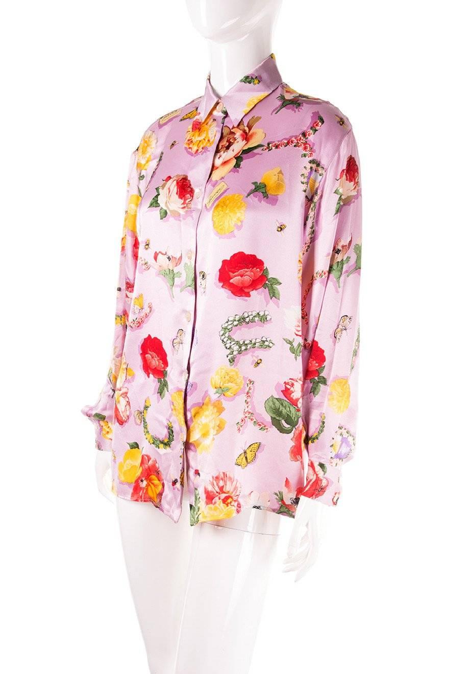 Pink Gucci Tom Ford Silk Floral Top