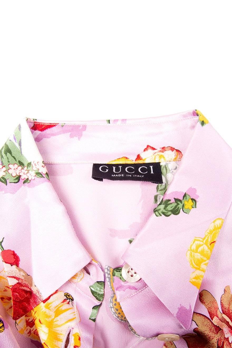 Women's Gucci Tom Ford Silk Floral Top