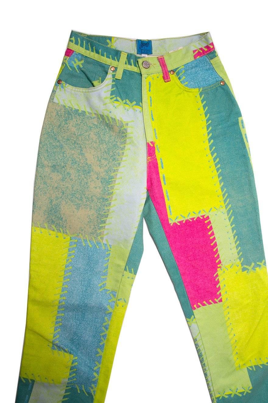 Christian Lacroix Colourblock Jeans In Excellent Condition For Sale In Brunswick West, Victoria