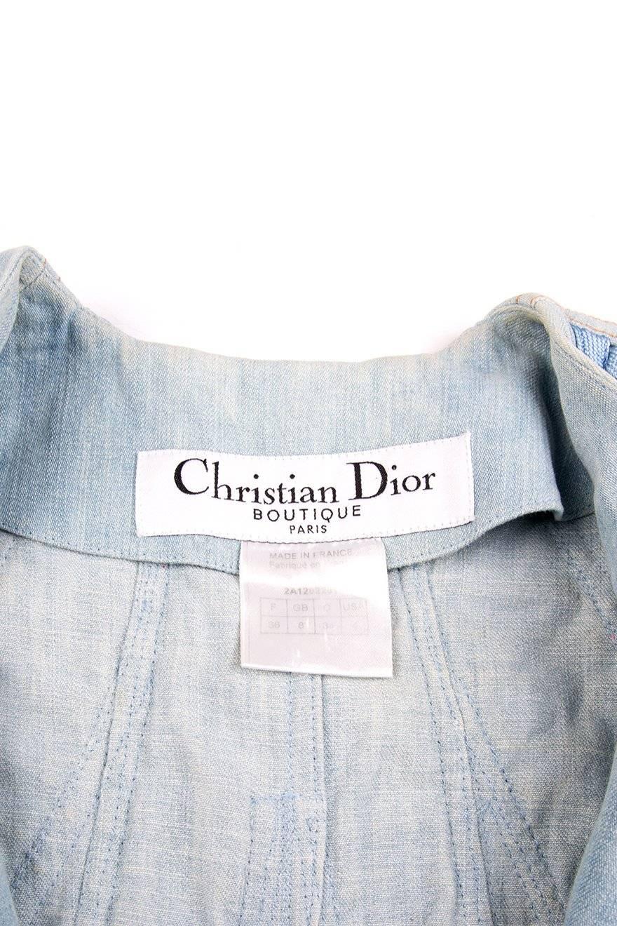 Women's Christian Dior Lace Up Denim Jacket For Sale