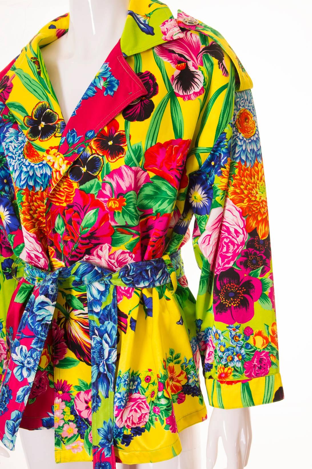 Versus Versace Tropical Floral Print Coat 1