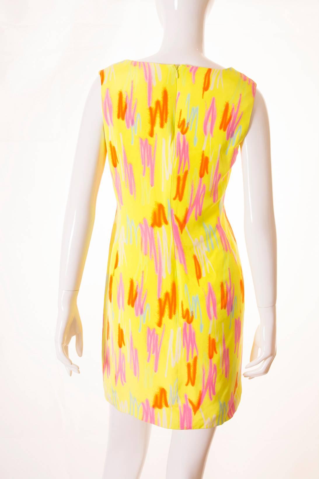 Gianni Versace S/S 1996 Fluoro Shift Dress In Excellent Condition For Sale In Brunswick West, Victoria