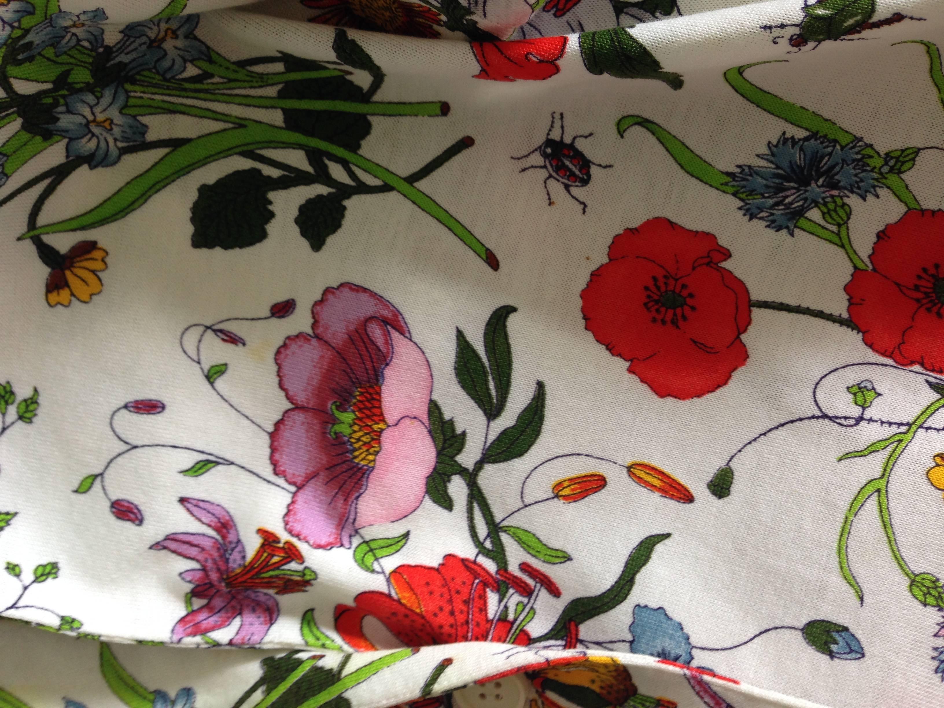 Gucci V. Accornero Iconic Flora Print Shirt For Sale 2
