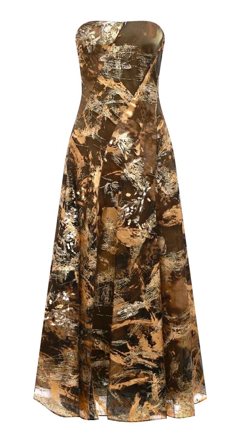 Ralph Lauren Purple Label Vestido de lentejuelas doradas, Pasarela Primavera 2019 en venta 5