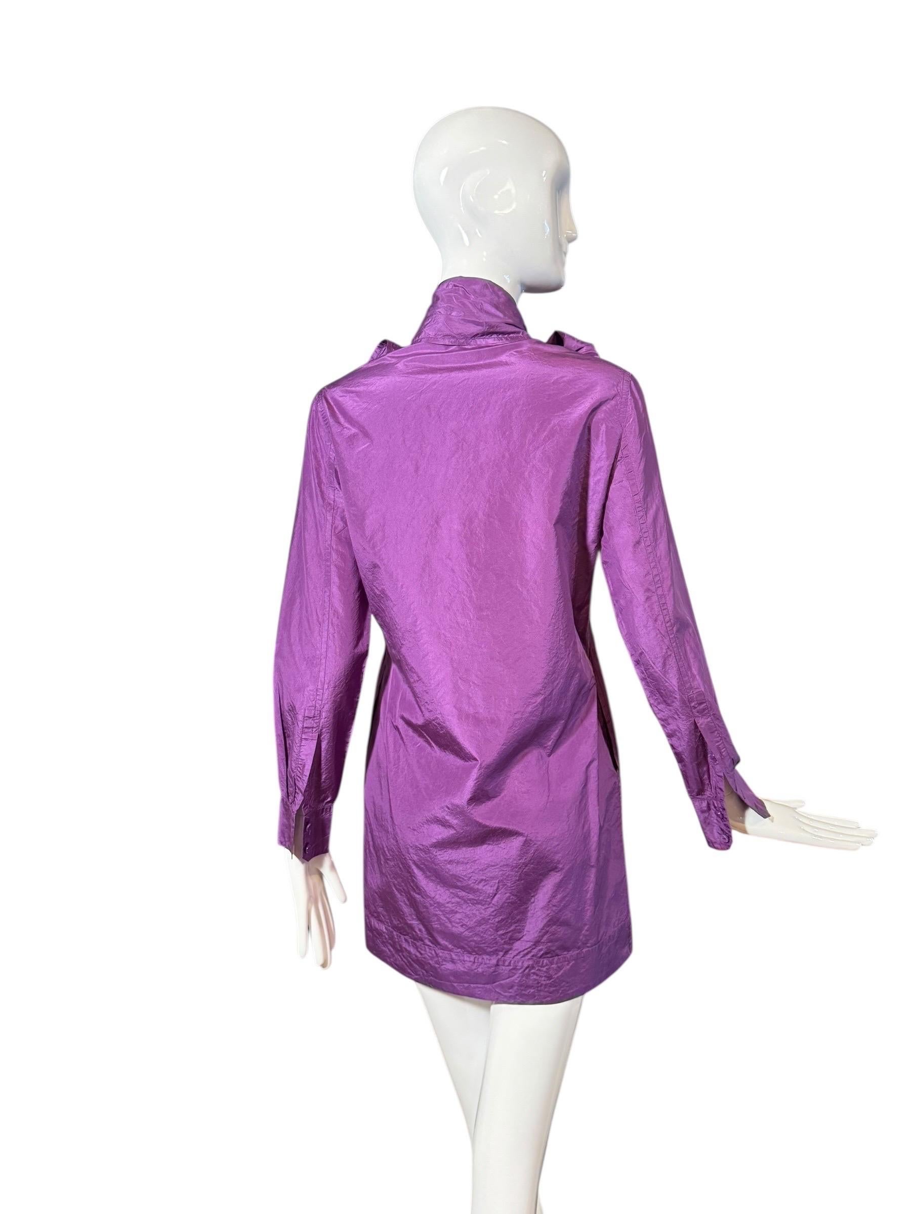 Yves Saint Laurent Rive Gauche 2007 - Mini robe en soie avec nœud sur le devant - Violet Excellent état - En vente à Kingston, NY
