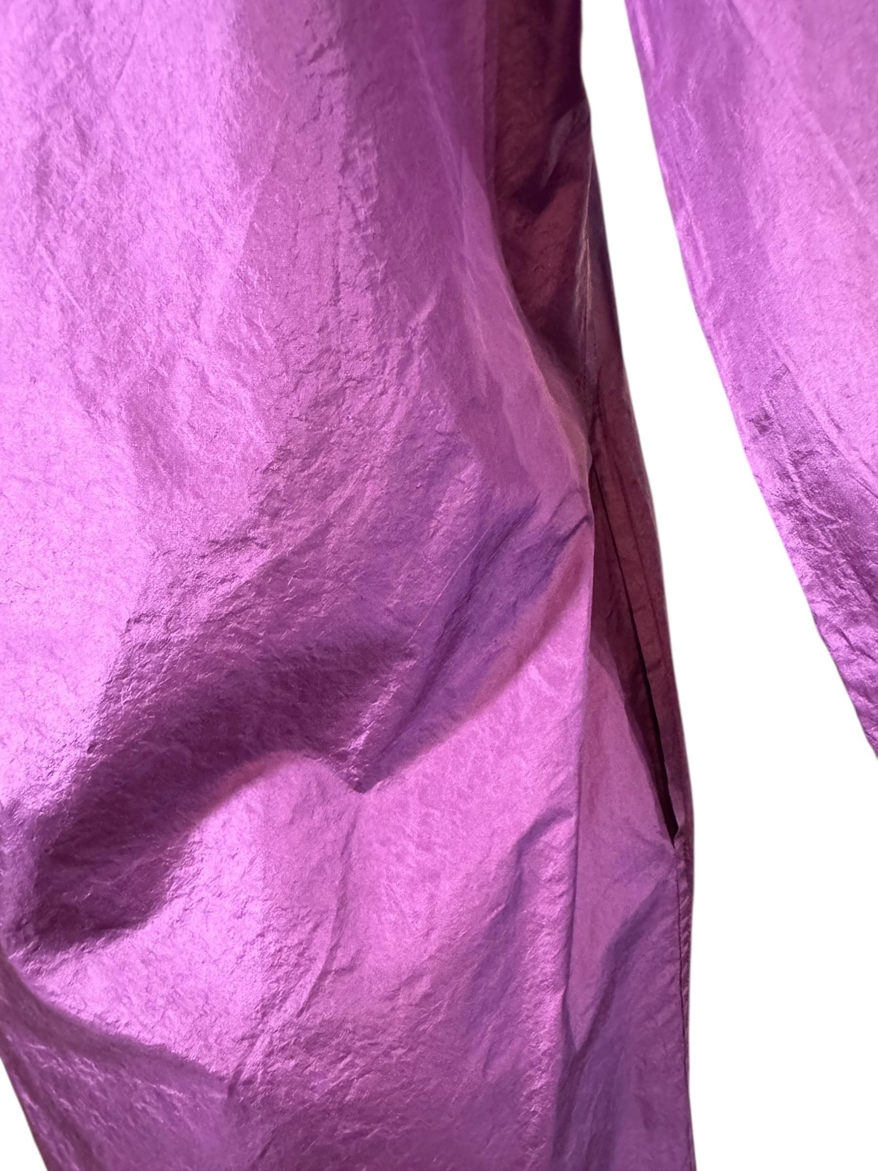 Yves Saint Laurent Rive Gauche 2007 - Mini robe en soie avec nœud sur le devant - Violet en vente 3