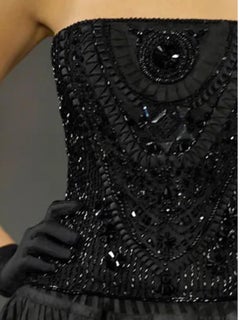 Collezione Ralph Lauren Purple Label primavera 2008 Bustier con perline Passerella n. 17