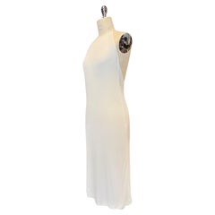 Gucci by Tom Ford Elfenbeinfarbenes rückenfreies Jersey-Kleid mit GG-Verschluss, S/S 1998