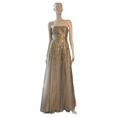 Ralph Lauren Purple Label Gold Beaded Tulle Strapless Gown Finale Look, F/W 2006