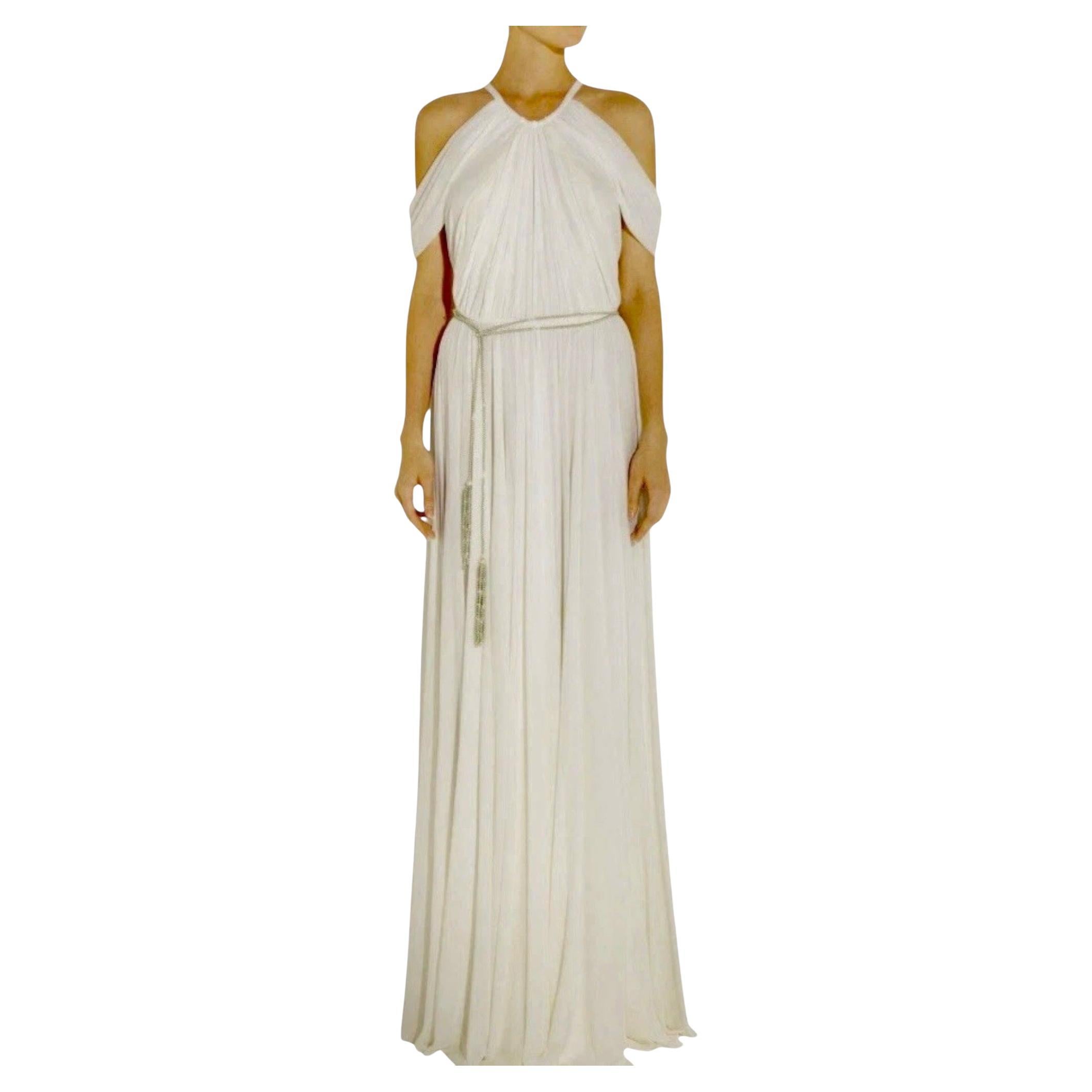 Ralph Lauren Purple Label SS 2012 Abito da sposa drappeggiato avorio con cintura Jewell in vendita