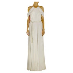 Ralph Lauren Purple Label SS 2012 Abito da sposa drappeggiato avorio con cintura Jewell