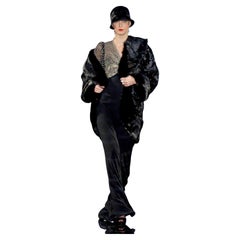 Ralph Lauren Fall 2011 Runway Black Crepe Gown with Beaded Butterfly Bodice