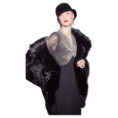 Ralph Lauren - Passerella Autunno 2011 - Abito in crepe nero con corpetto di perline a farfalla